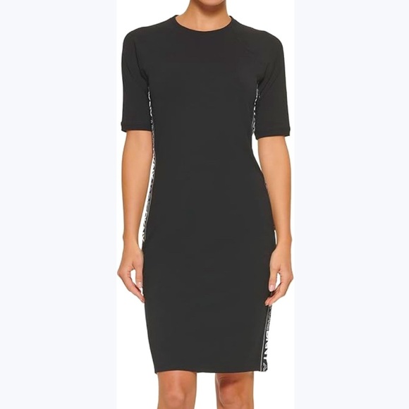 DKNY Short Sleeve Exercise Dress Logo Taping Size M - Picture 1 of 9